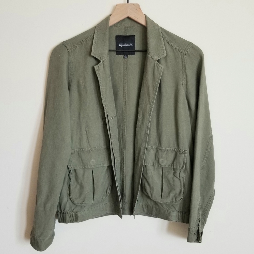 MADEWELL LINEN CARGO BOMBER